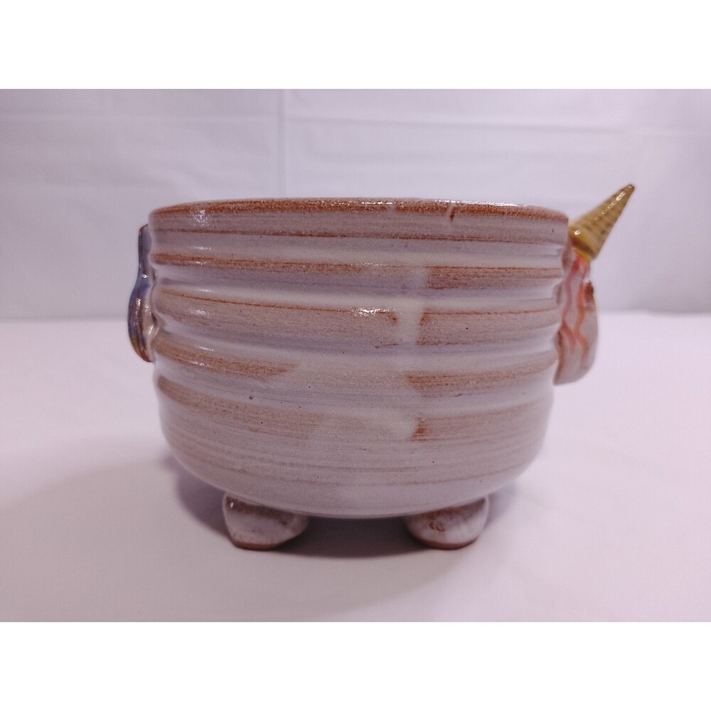 MudWorks Pottery Elwood the Rainbow Unicorn Footed Cereal Bowl - Picture 4 of 8
